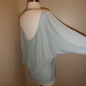 NWT‎ Club Monaco Wool Adelina Open Back Cocktail Blue Dolman sleeves Sweater Top